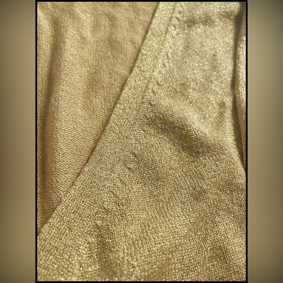 BCBG Max Azria small metallic gold sweater - Picture 2 of 3